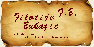 Filotije Bukazić vizit kartica